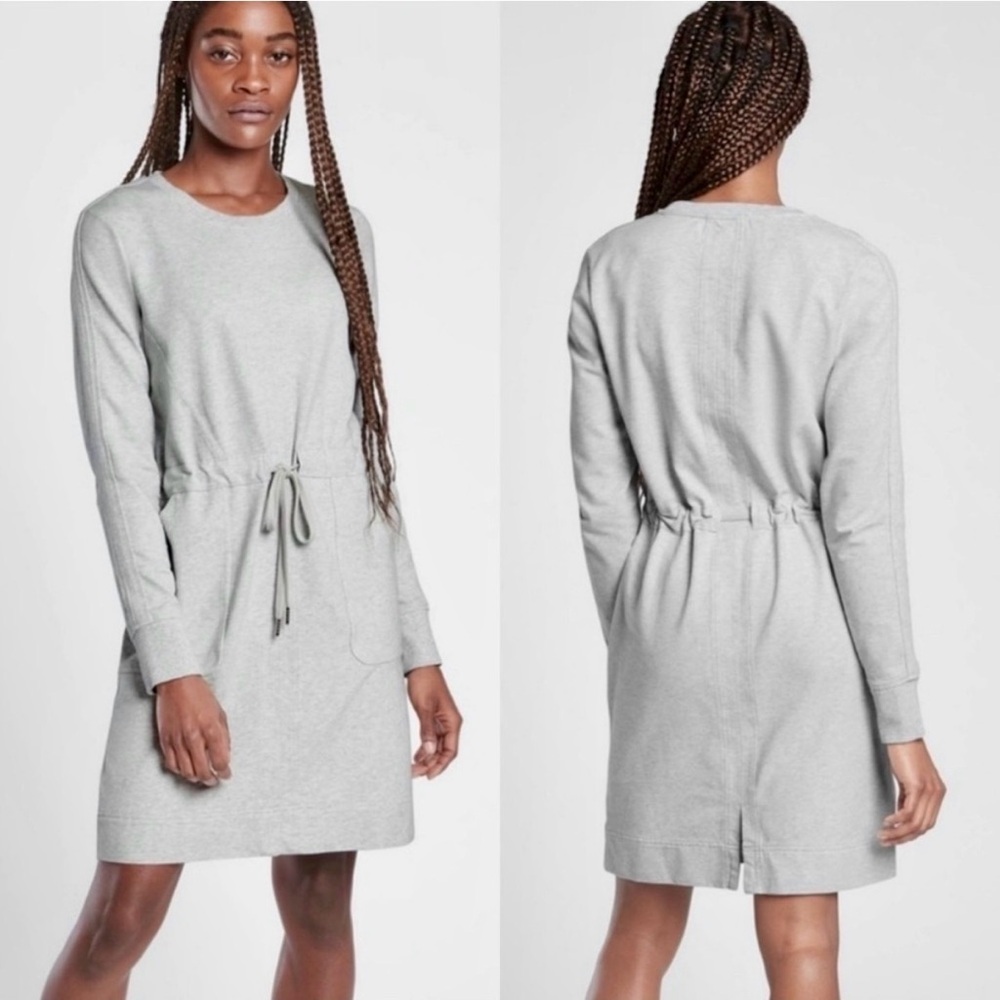 Athleta Farallan Heather Drawstring Sweatshirt Dress Size XS